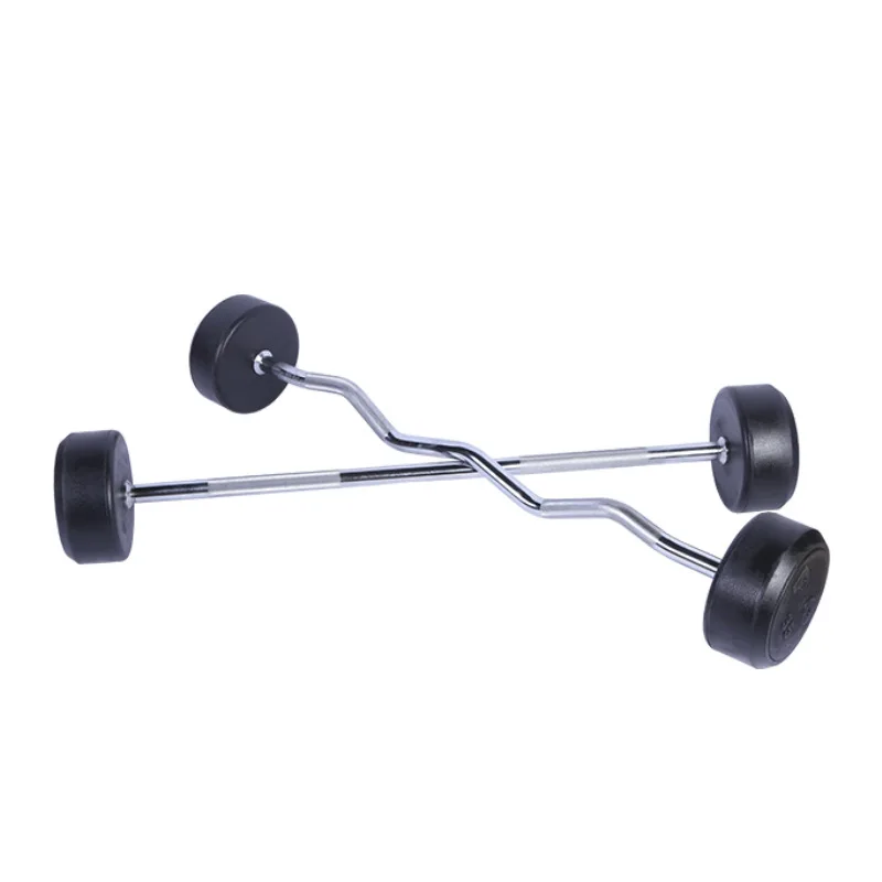 body building Fixed Straight Rubber Barbell