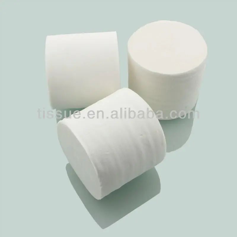 Coreless toilet tissue roll