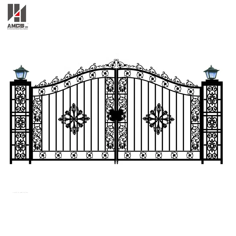 Customized modern main house door wrought iron gate design simple