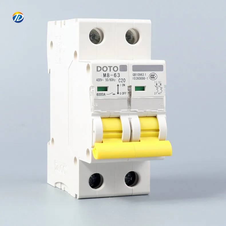 M8-63 1p 2P 3P 4P Mcb Electric Air mini Circuit Breaker 6A 10A 16A 20A 25A 32A 40A 50A 63A 125a dc smart circuit breaker