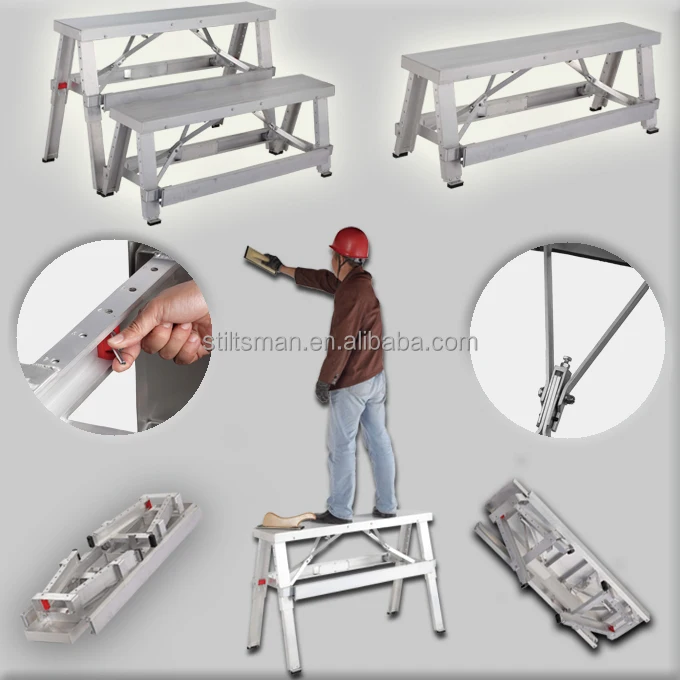 drywall aluminum folding bench adjustable bench