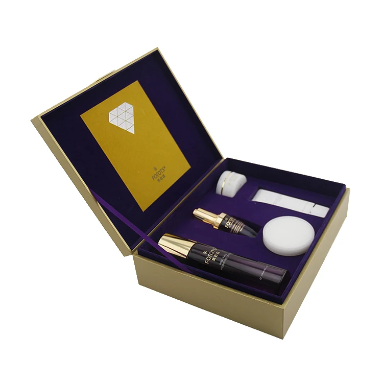 Custom luxury printed cosmetics packaging makeup sets folding cardboard paper box for product packaging