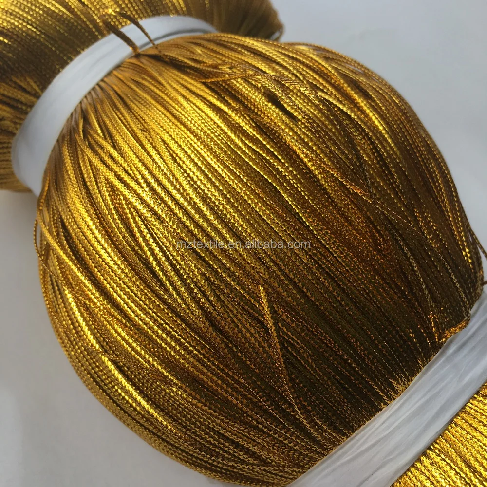 Gold Color Hollow Metallic Cord Woven by 16 Wires M-type