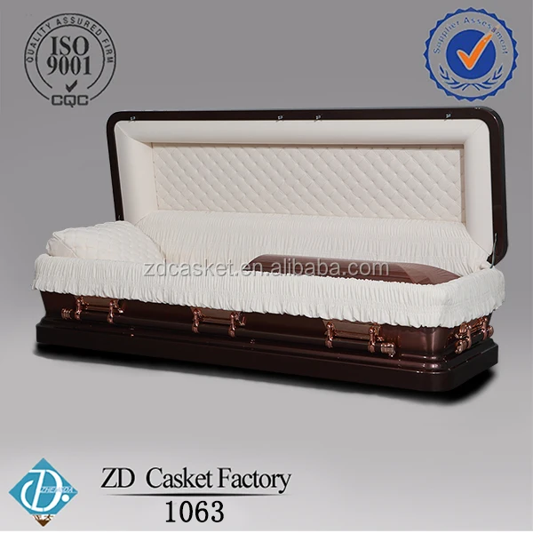 Metal Cakset 18ga American Style casket Urn Corner casket copper brushed velvet interior