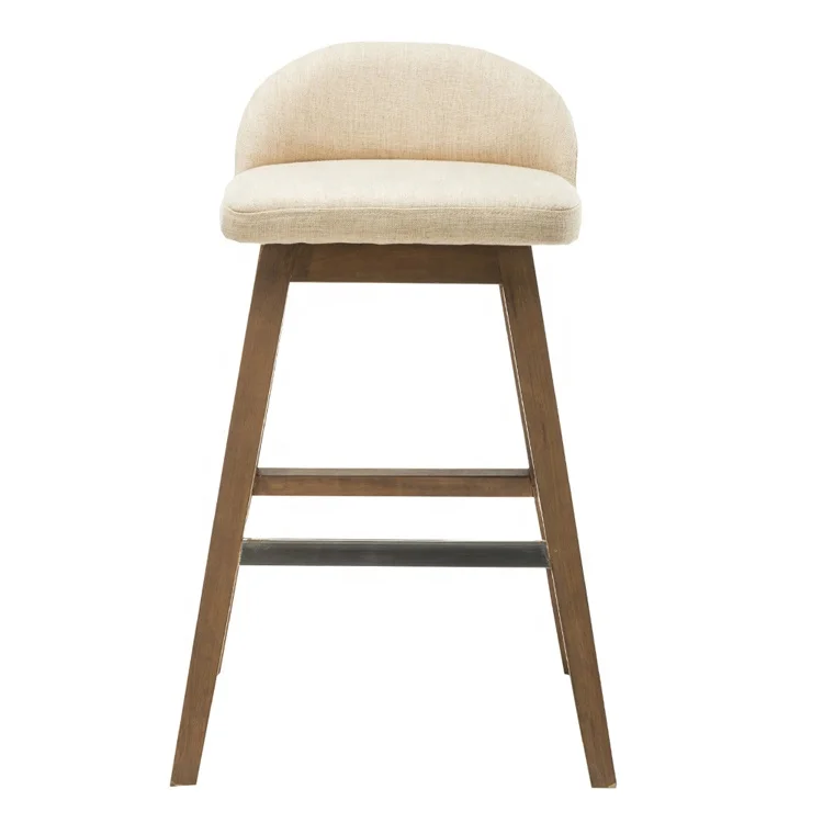 Modern High Quality Wooden Chair Velvet Seat Counter Height Kitchen Bar Stool From Anji