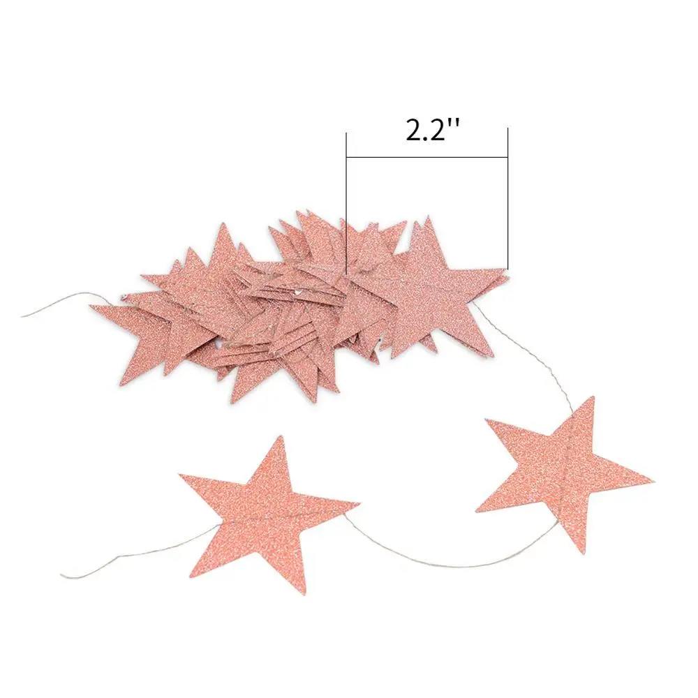 
Rose Gold Party Supplies Rose Gold Glitter Grand Paper Dots Star Streamers Hanging For Bachelorette 