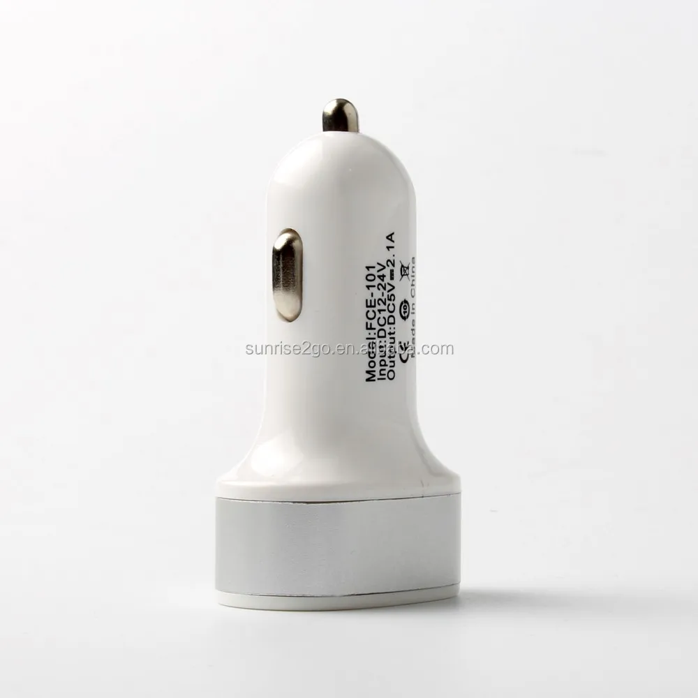 Genuine CE(LVD,EMC, Rohs) Certified A full 5V 2.1A Dual USB Port Car Charger