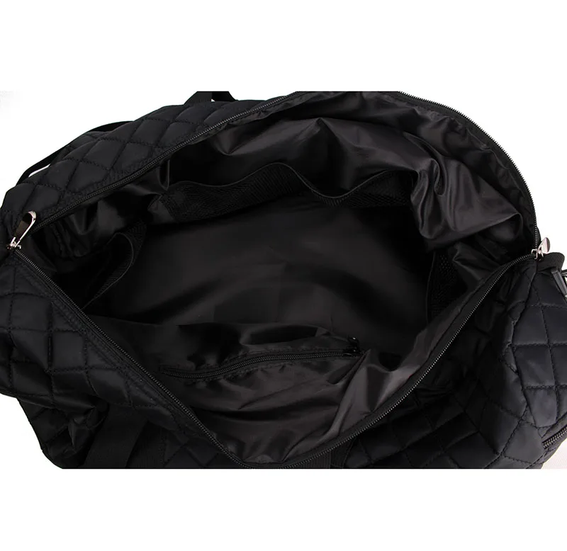 Stylish black checkered travel bag Quilting duffle bag