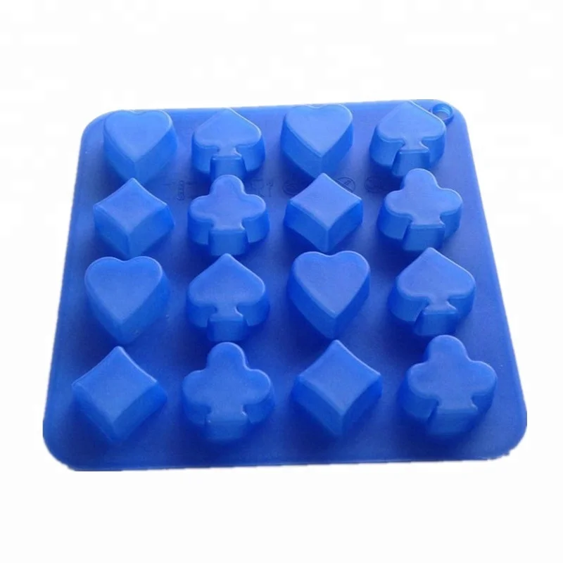 100% Silicone Poker Shaped Silicone Chocolate Mold/Palying Card Silicone Poker Ice Cube Tray/Silicone Chocolate Mold for Candy