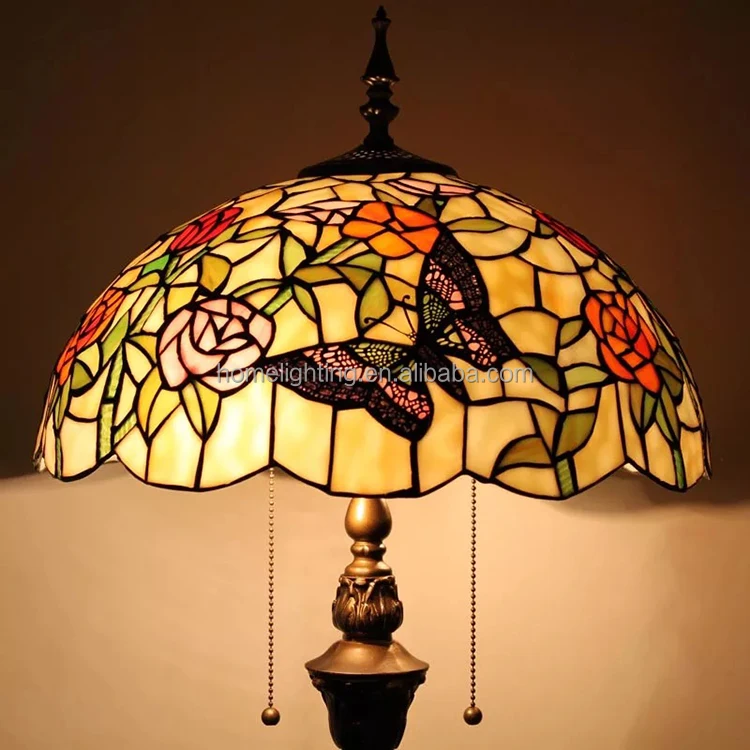 TFF-1664 antique vintage lamps home decorative handcraft stained glass tiffany rustic standing lamp