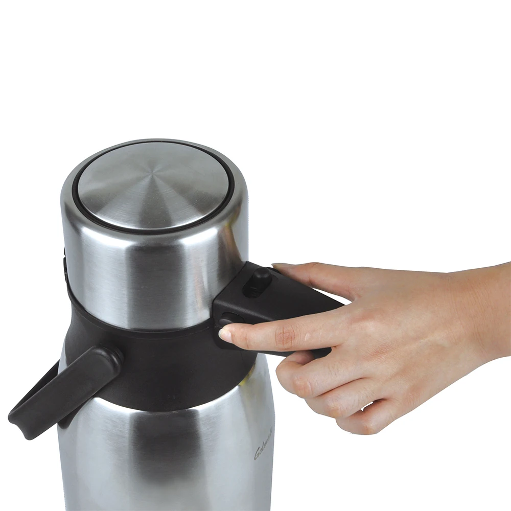 Coffee tea dispenser stainless steel insulated thermos 2l vacuum airpot pump pot