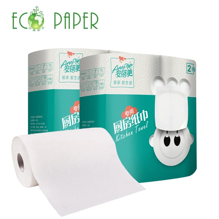 2ply Высококачественная впитывающая кухонная Бумага для полотенец, рулон бамбуковой целлюлозы, водопоглощение 21 г/м2, требования заказчика