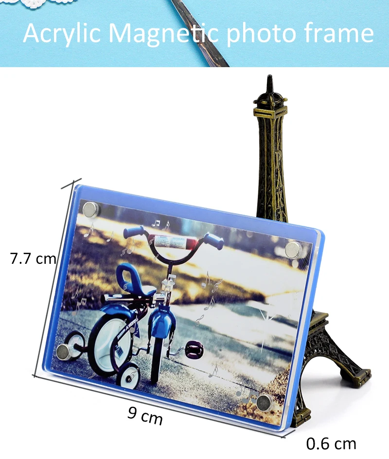 Clear Acrylic Clear Fridge magnet Picture Frame Instax mini 11 flim Photo Card stand holder