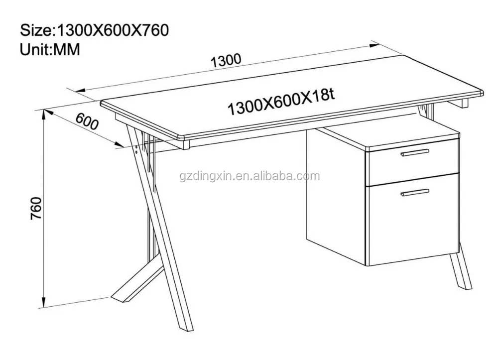 office desk computer pc table,modern computer desk amazon with A4 suspensions drawers