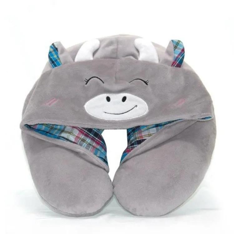 Мультфильм крышка подушки, пены памяти формы U подушке, мягкий шеи подушка с мультфильм животных крышка