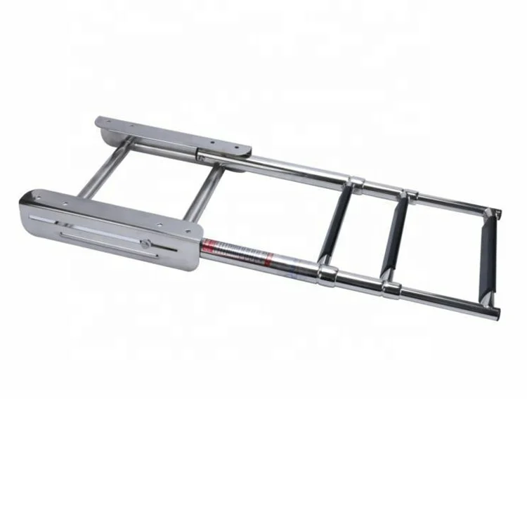 Xiamen Sunshine Marine Factory price yacht accessories 3 step sliding telescopic platform ladder for sailboat ship boat