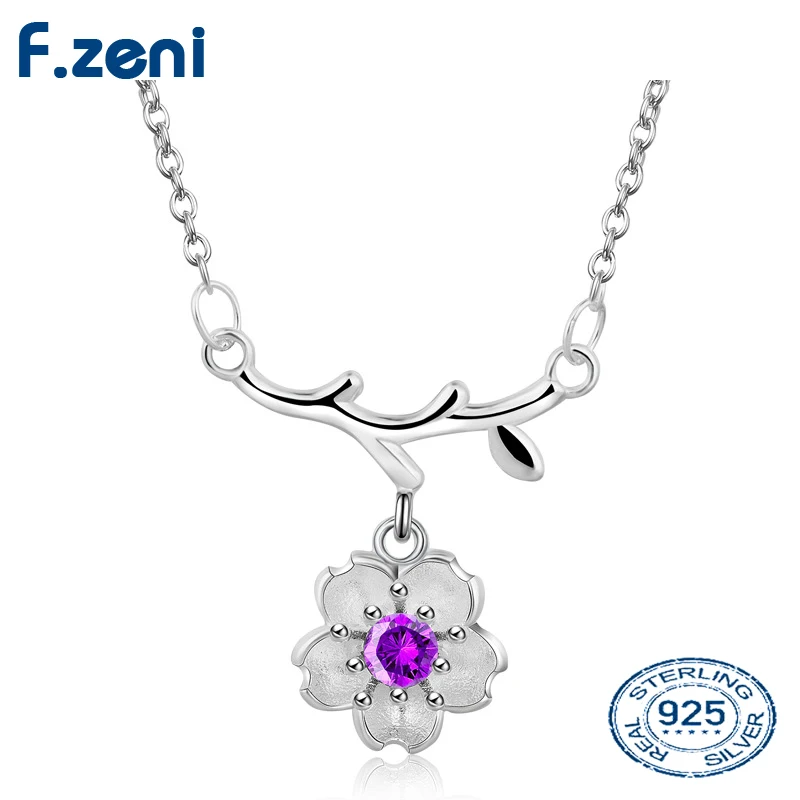 925 Sterling Silver Statement Women  Jewelry, 18k White Gold Plated Custom  Fashion Tassel Flower Pendant Necklace