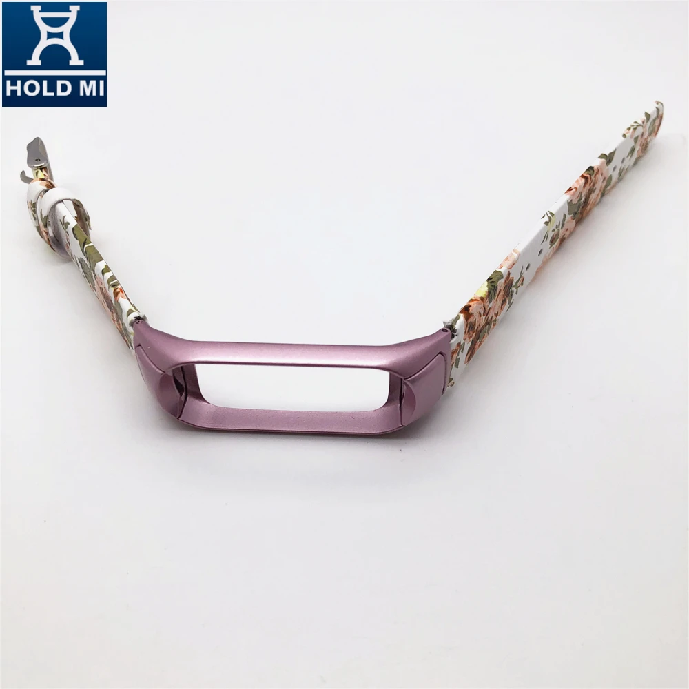 Цветной кожаный ремешок для часов цвета шампанского ODM Holdmi Ограниченная серия 43012 китайский стиль розовый для Xiaomi Mi Band 4 цинковый сплав