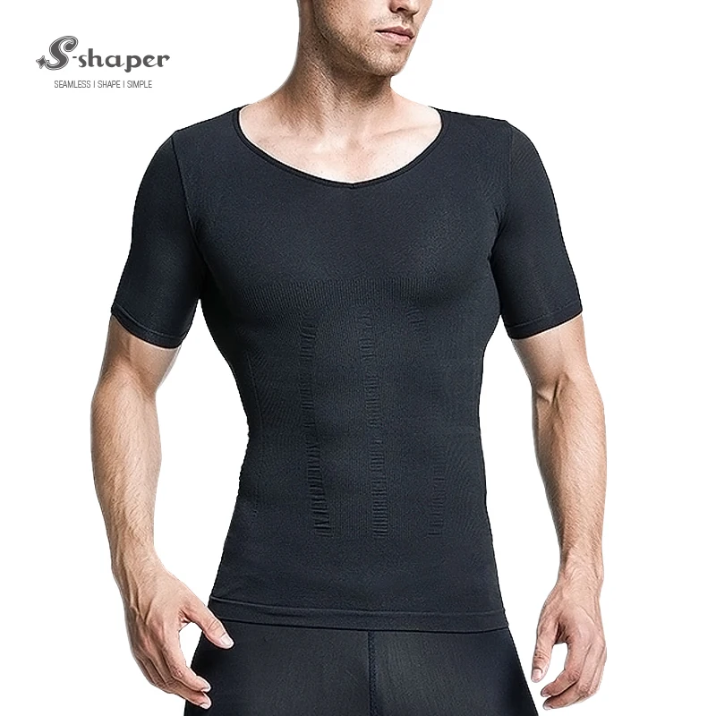 S-SHAPER Japanese Men`s Compression Shirt Slimming Body Shaper Men Tshirt