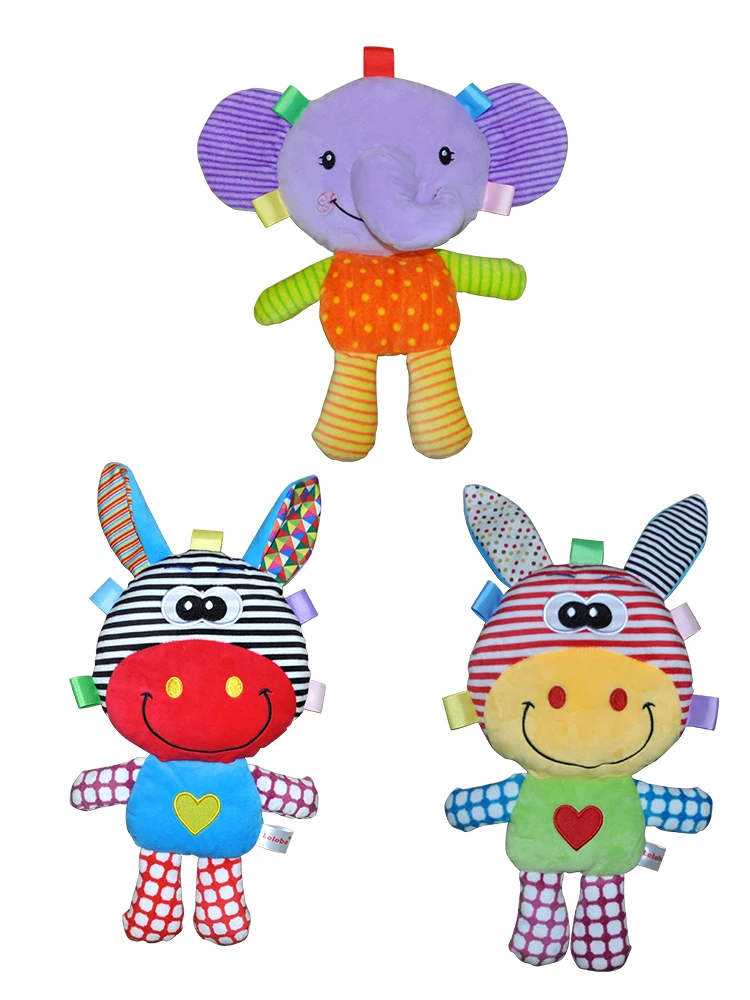 OEM/ODM factory   Baby toys soft  33cm purple stuffed elephant  plush baby doll toys