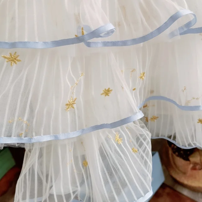 
PHB 40375 sequin star pattern children little girls dresses autumn 