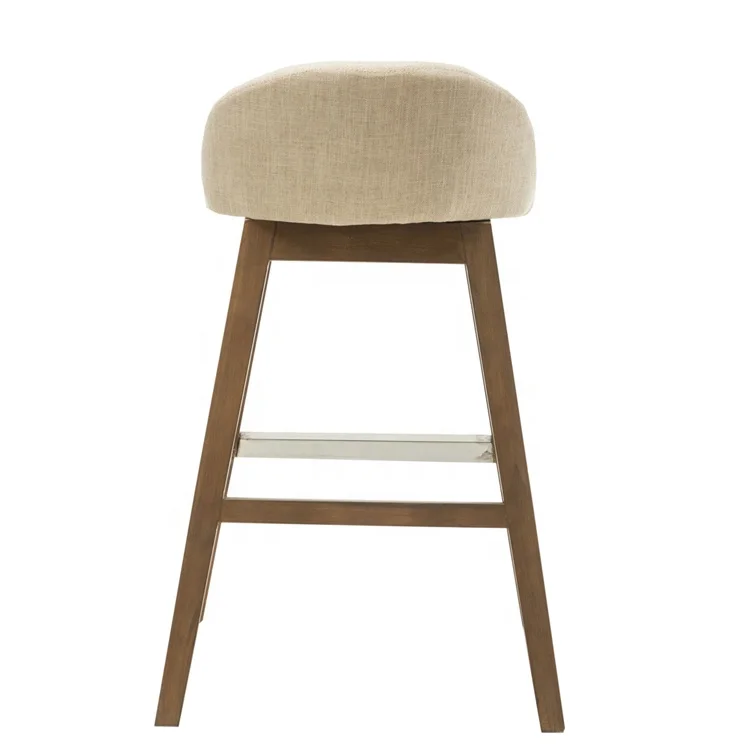 Modern High Quality Wooden Chair Velvet Seat Counter Height Kitchen Bar Stool From Anji