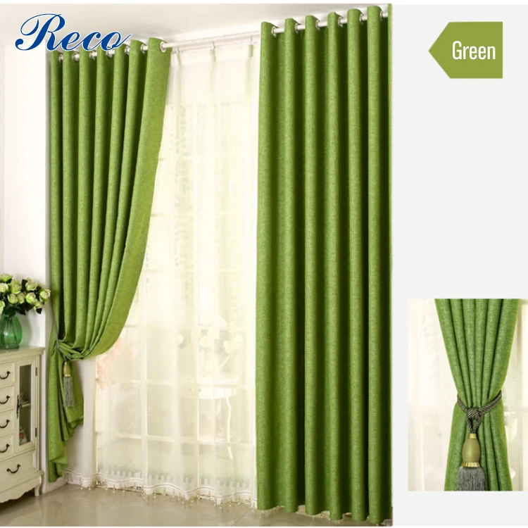 Pure Color Cotton and Linen Shade Window Curtain