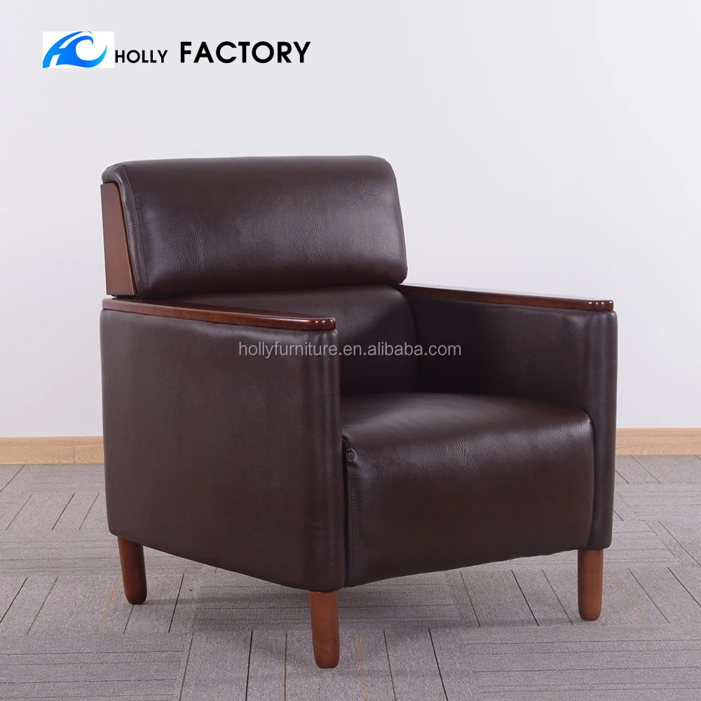 Hollyfurniture HL-8056 грецкого ореха деревянный подлокотник кожаный