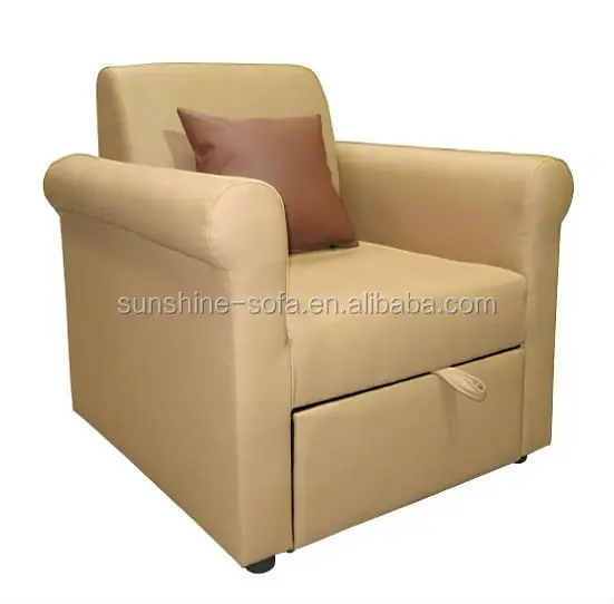 Hot Selling Modern Design Single Living Room Home Furniture Pull Out Single PU Leather Reclining Chair Sofa Bed Furniture
