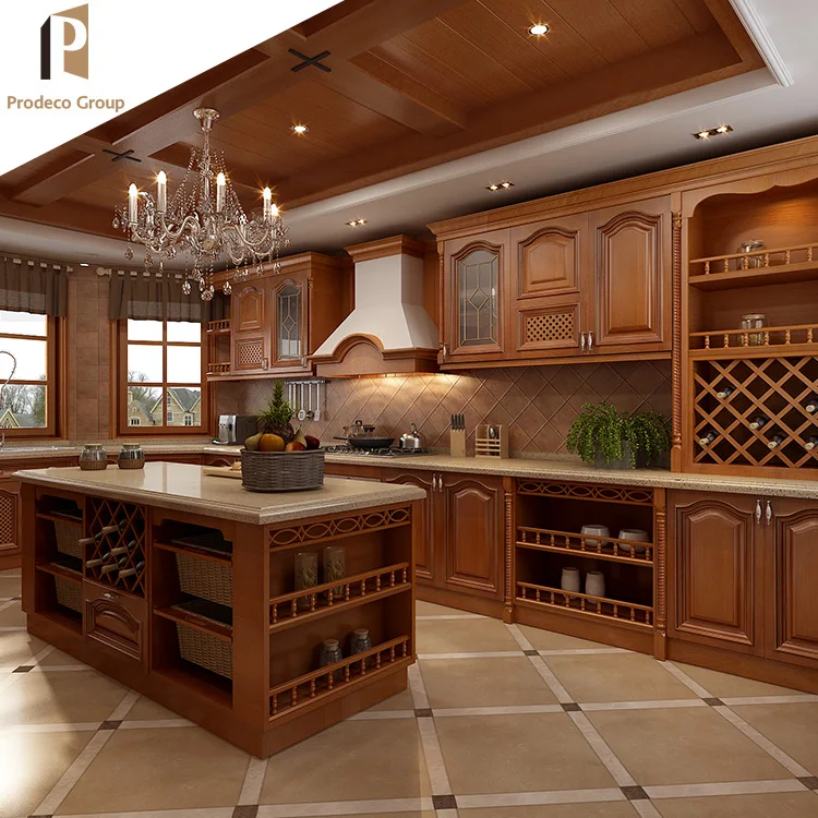 Wood Antique Furniture Kitchen Cabinet Custom Moq 1 Set Cabinet Kitchen Units Designs