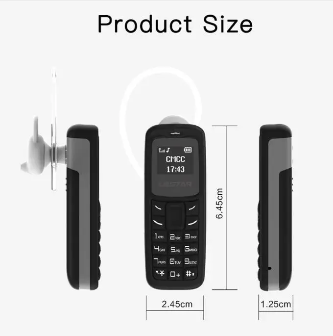 L8STAR BM30 Mini Size Phone SIM+TF Card Unlocked Cellphone GSM Wireless Headphone BT Dialer Headset Mobilephone