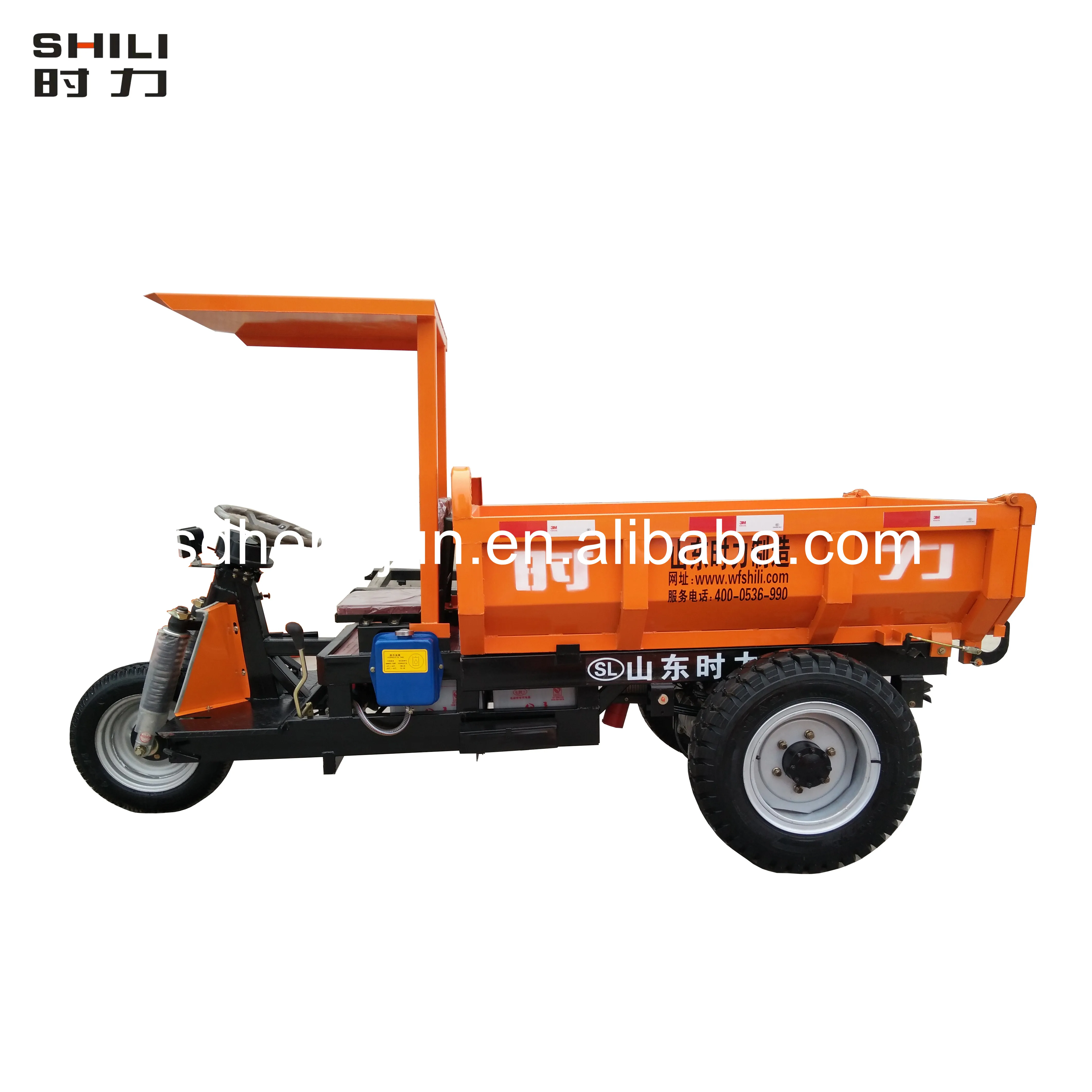 Heavy Duty Dump Electric Tricycle For Construction