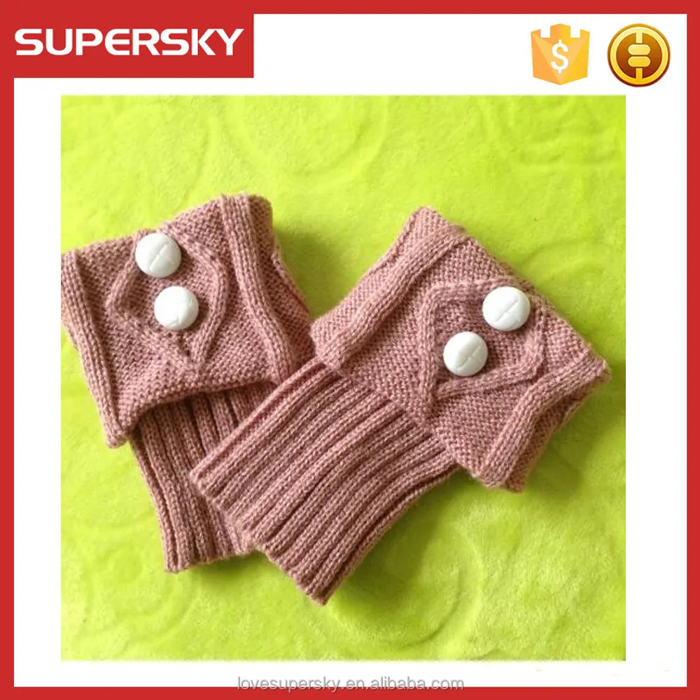Wholesale Knit Leg Warmer Boot Cuffs Button Boot Socks With Reversible Boot Toppers Crochet Knit Leg Warmer
