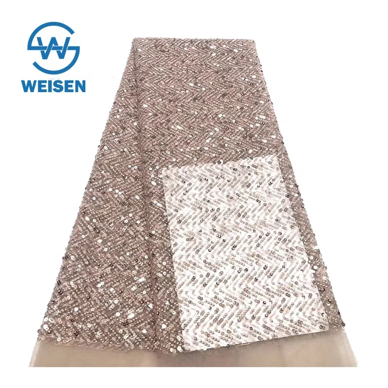 White Wedding Spandex Shimmering Roll Wholesale Silver Sequin Lace Fabric 5 Yard