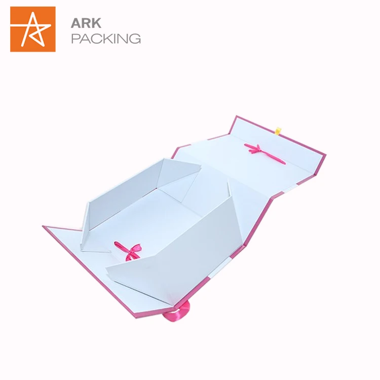 
custom eco-friendly cardboard shipping pink gift paper packing boxes with ribbon Portable shoe 