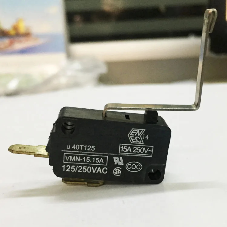 Towei safety limit switches supplier 15A~125V/250V t125 2 pin limit zippy safety heater micro switch with right angle lever