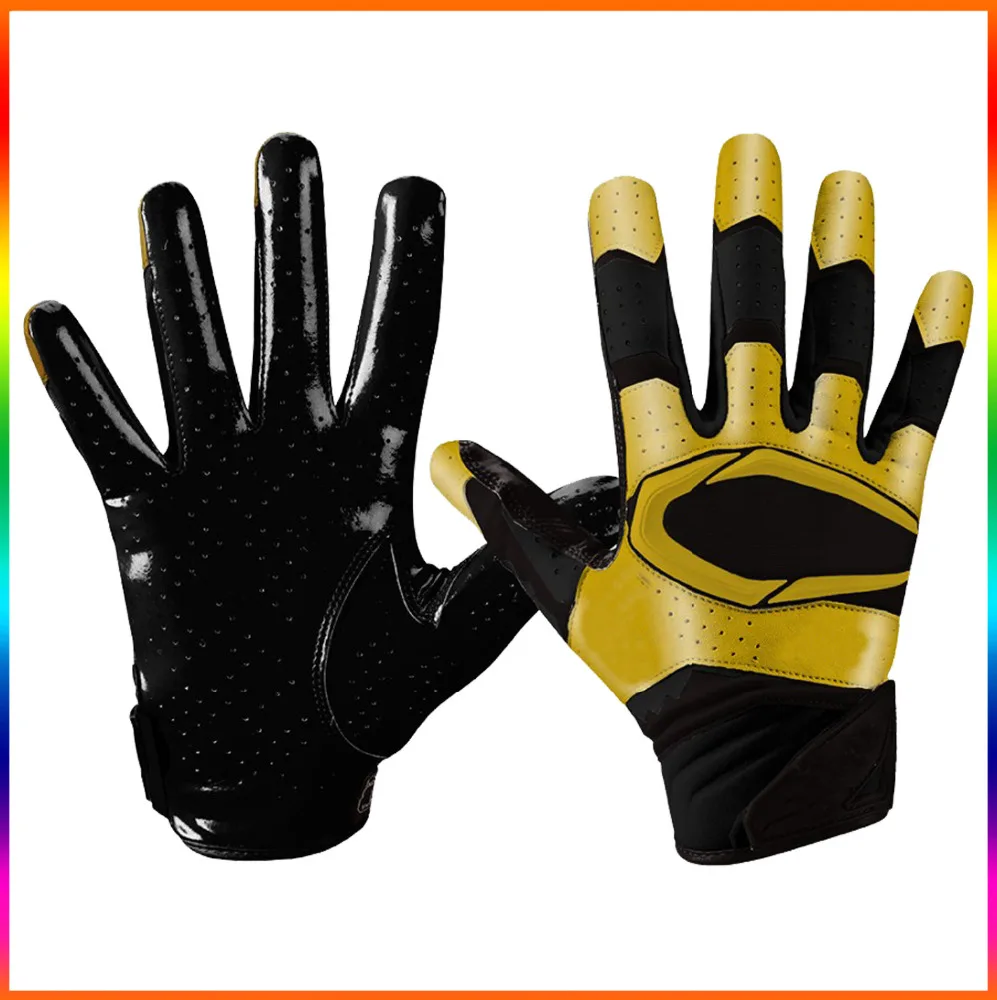 2017 design you own american football gloves, rugby gloves silicone,professional leather american football gloves