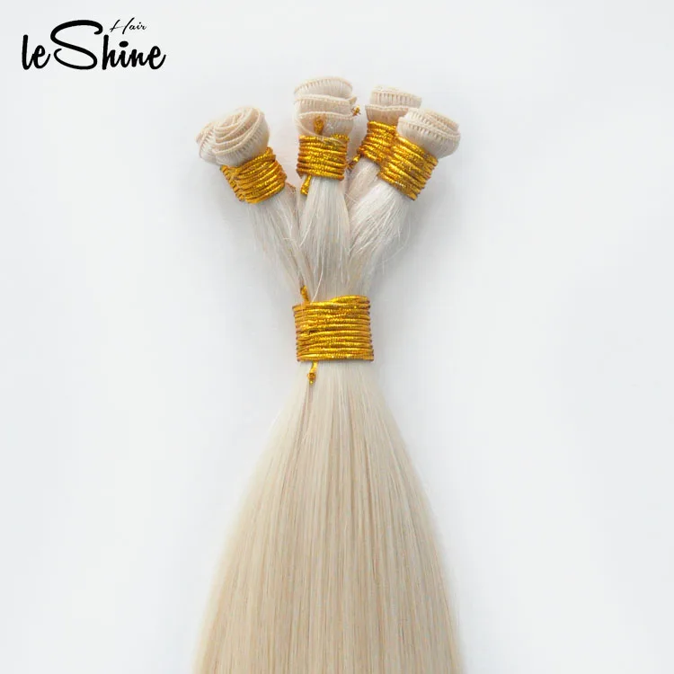 LeShinehair 18 20 22 inch Can Be Customized Pretty Russian Natural Brown Hand Tied Weft Hair Extension