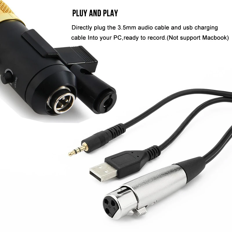 professional Condenser Microphone MK-F100TL Condenser Recording Microphone with Stand for Radio Braodcasting KTV Karaoke