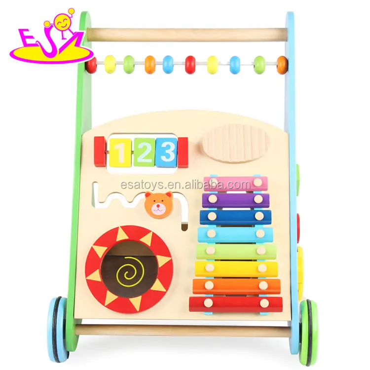 best design wooden baby walking toys for push along W08J001