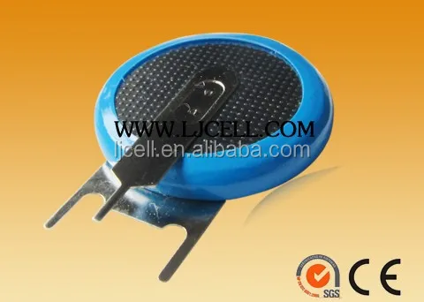 3.6V LIR2450 110mAH with tabs pins solder tags custom lir2450 rechargeable button  battery