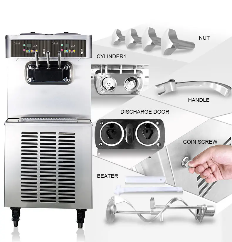 Pasmo S520F gear pump inverter system soft ice cream machine