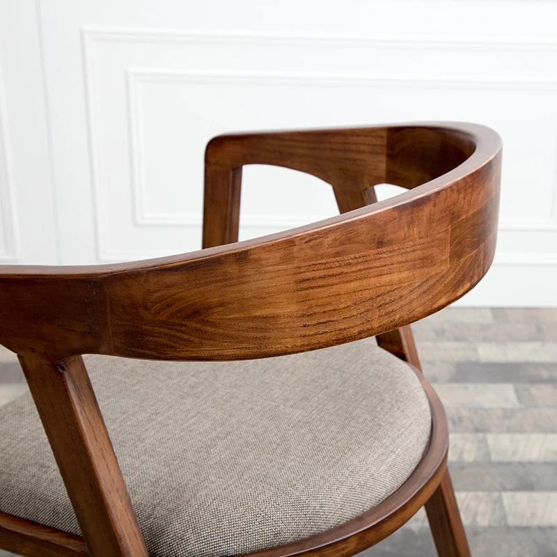 Antique Fabric Solid Wood Dining Chair with low arm Dining Room Set Dining Table Set