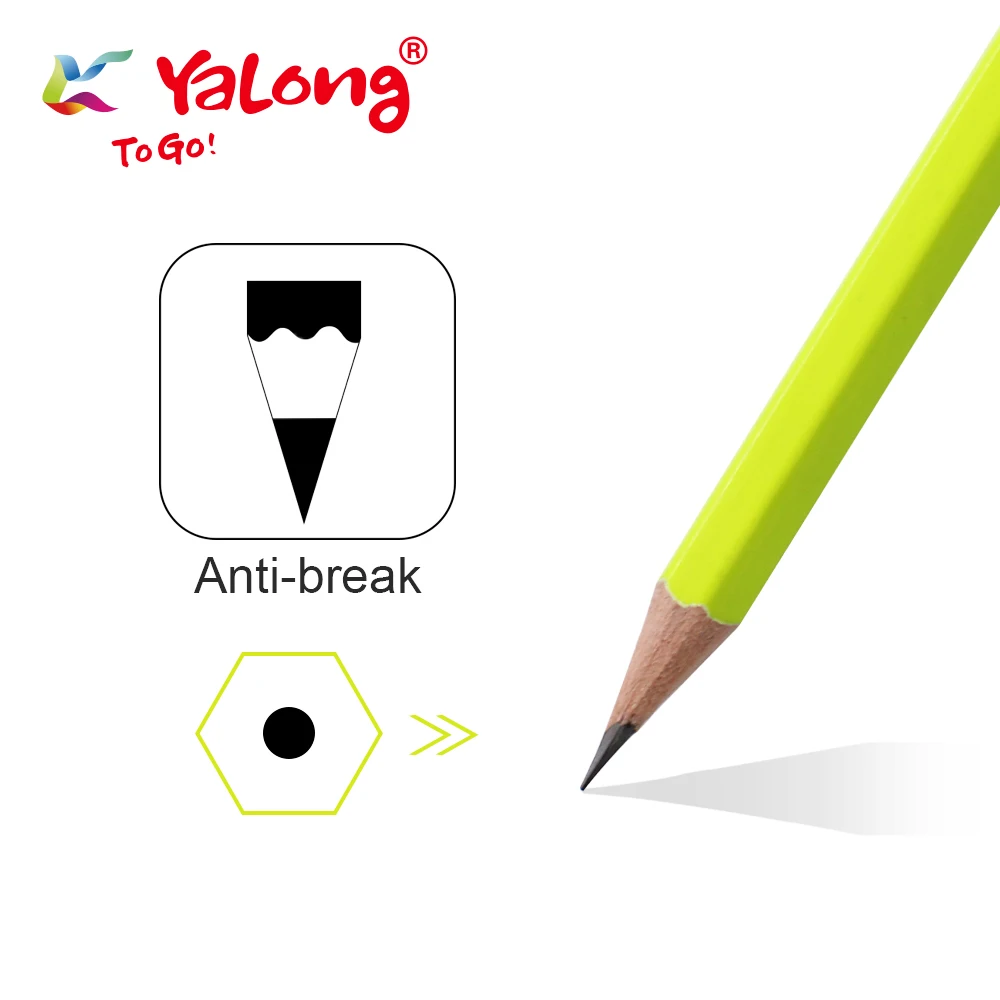 yl815001 Top Quality Hexagon Wooden Customized HB Pencil Lead Pencil stardard pencils set