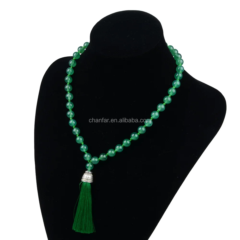 Chanfar Bohemian Long Tassel Pendant  with 8mm Tiger Eye Turquoise Agate Beads Natural Stone Statement Necklace for Women