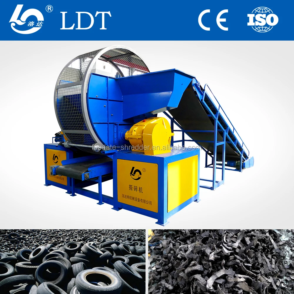 China plant supply tire shredding solutions waste rubber tyre shredder machine / tyre shredder machine propduction line for sale
