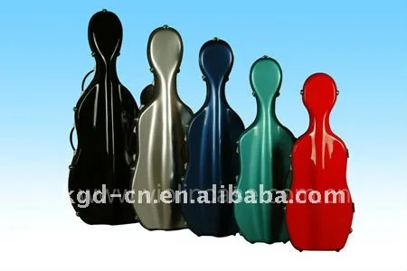 Two wheels fiberglass cello case
