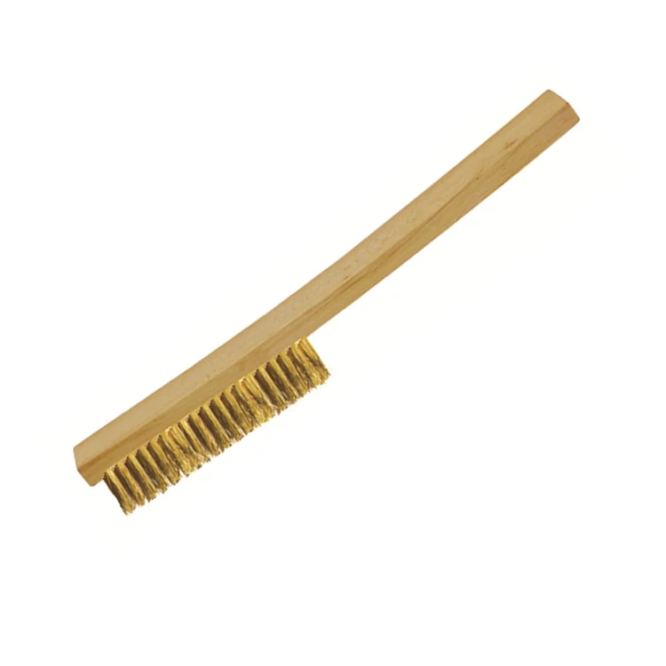 Non sparking brass brush Wooden handle copper brush OEM