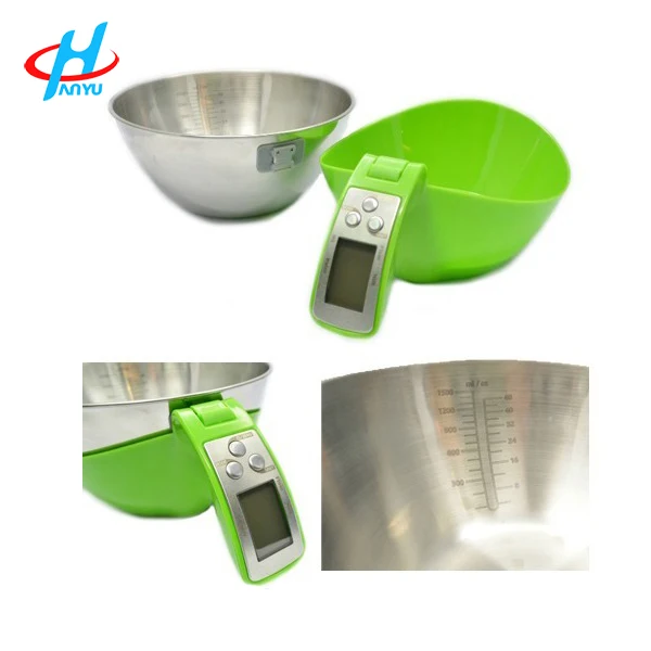 5KG Digital Measuring Tools Kitchen Weight Scale Food Balance with 1500ml Stainless Steel Bowl Volume