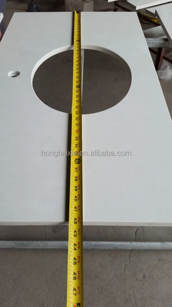 Laminated quartz stone bench tops edge, white sparkle quartz stone countertop for interior design